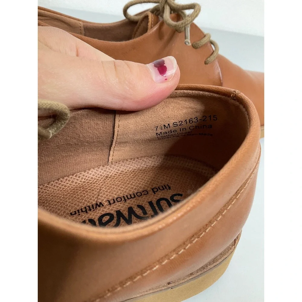 Softwalk Tan Leather Oxford Lace Up Shoes S2163-215 Womens Size 7.5M‎